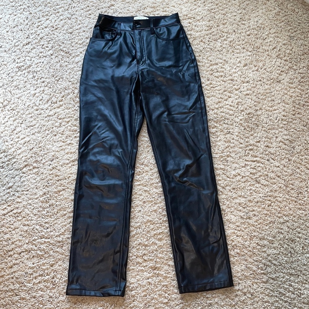 Abercrombie & Fitch 90s straight leather pants